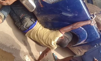 Suspect chained to police van ‘tried to escape’