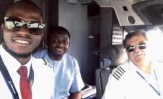 EXTRA: Femi Adesina flown for the first time by pilot son