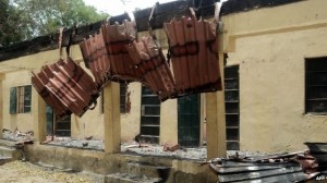 The school was razed by the insurgents