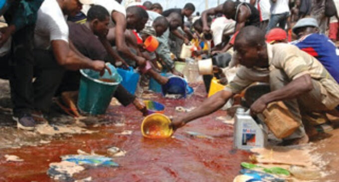 Iyano-Odo residents risk death to scoop petrol