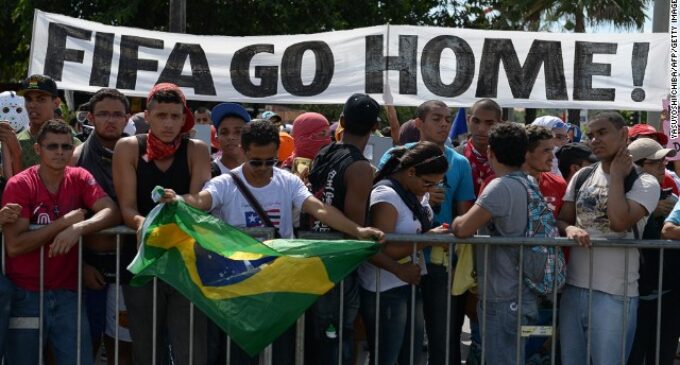 Protests herald Brazil 2014 World Cup