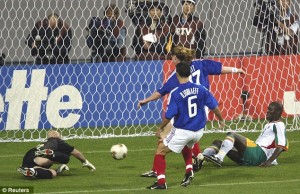 Senegal's Diop scoring an unlikely winner over mighty France in 2002