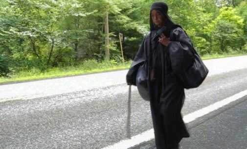 VIDEO: The mysterious woman in black walking across the US