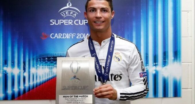 Ronaldo scores twice as Madrid win super cup