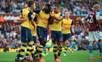 Gunners stun Villa with three goals in four minutes