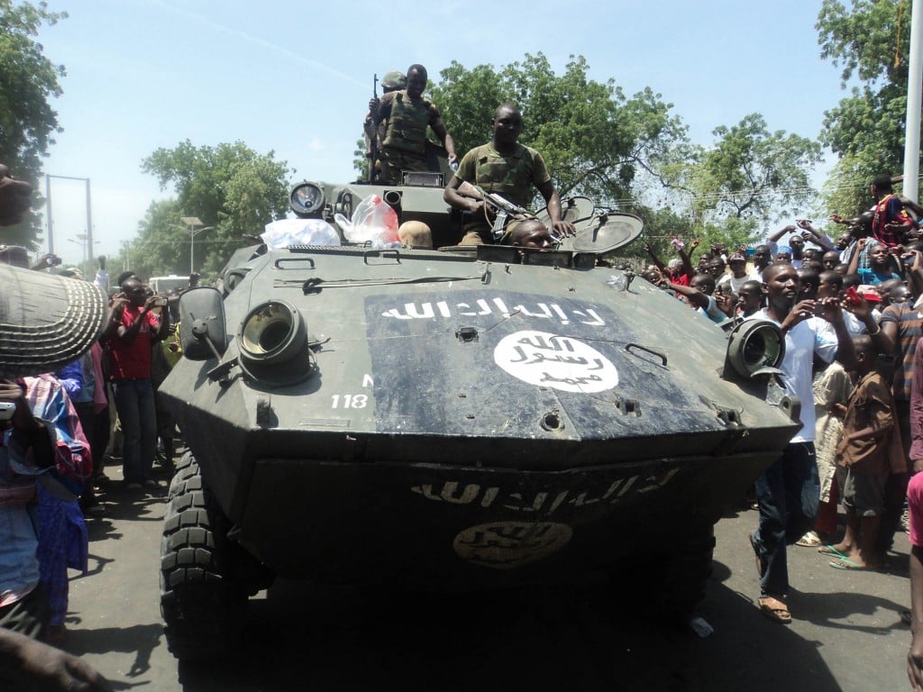 PIC.1. CAPTURED  ARMOURED VEHILE IN MAIDUGURI