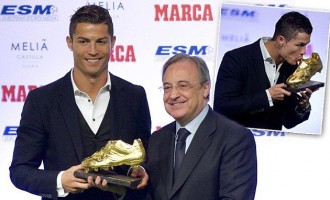 Ronaldo receives shared Golden Boot award