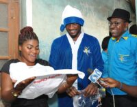 Peter Okoye plays Santa, stuns fans with surprise home call