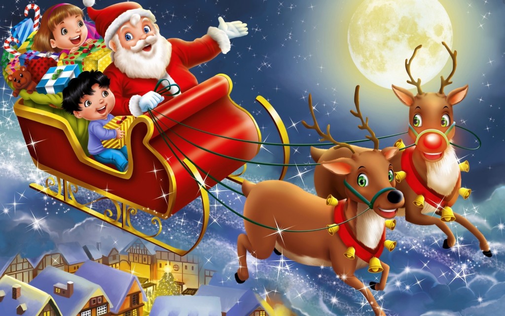 Santa-And-Reindeer-Wallpaper-07