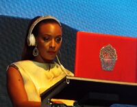 Otedola’s daughter, DJ Cuppy, performing at Ali Baba’s concert