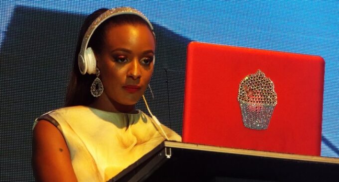 Otedola’s daughter, DJ Cuppy, performing at Ali Baba’s concert