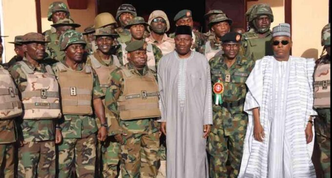 Jonathan visits Borno, hails ‘patriotic’ soldiers