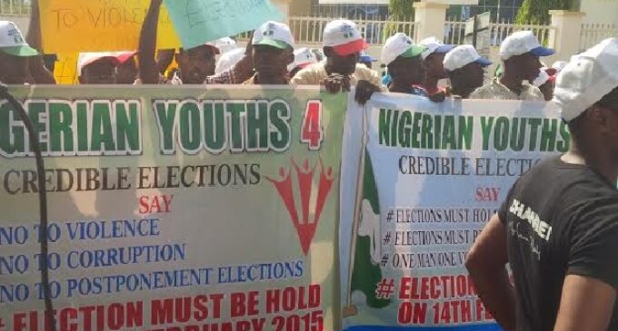 Youths protest against ‘alleged plans to postpone elections’