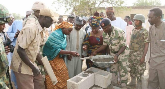 Jonathan lays foundation stone  of new Chibok school, vows not to forget kidnapped girls