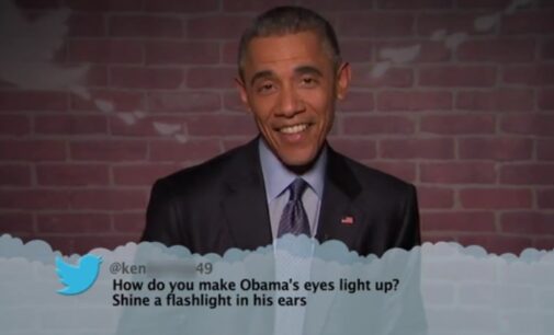 Watch Obama read mean tweets about himself