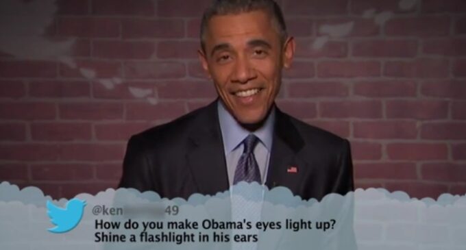 Watch Obama read mean tweets about himself