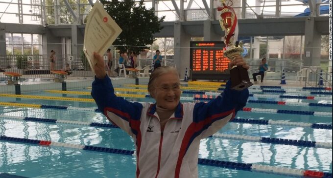 Centenarian sets 1,500-metre freestyle swim record