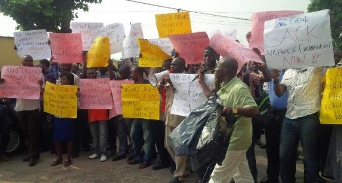 Protest against air force officials disrupts activities at MMIA