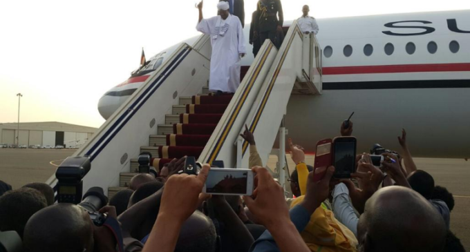 Al-Bashir arrives Sudan after surviving arrest attempt in S’Africa
