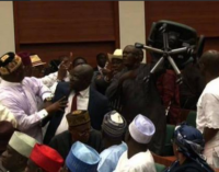 VIDEO: House of reps in free-for-all, mace seized