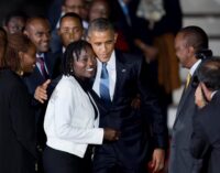 Obama received in Kenya by half-sister, Kenyatta