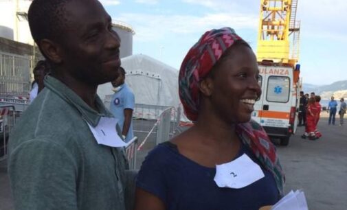 Nigerian ‘mediterranean couple’ arrives Italy