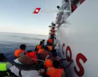 Migrants rescued by Italian coast guards