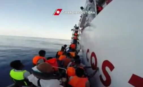Migrants rescued by Italian coast guards