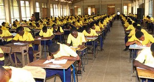 students writing their WAEC exams