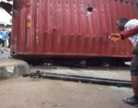 2 killed as container smashes SUV at Ojuelegba