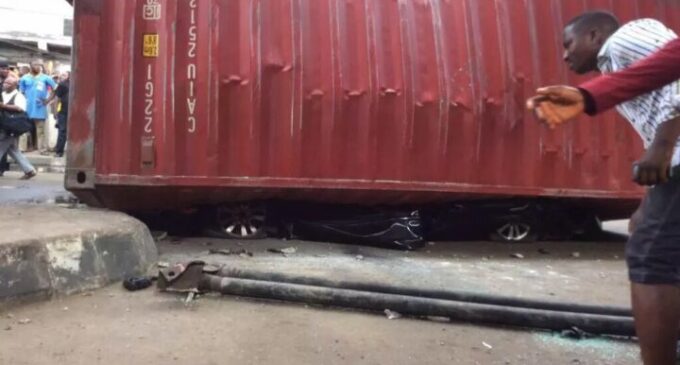 2 killed as container smashes SUV at Ojuelegba