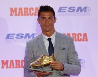 Ronaldo receives record Golden Boot award