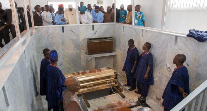 Stay together, Buhari tells Awolowo family as HID gets buried next to her husband