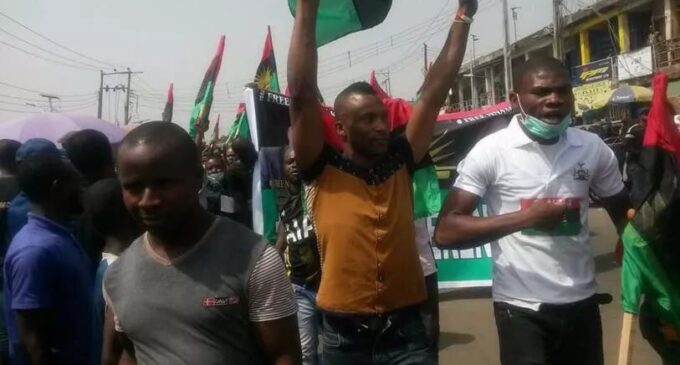 Pro-Biafra protesters storm Lagos