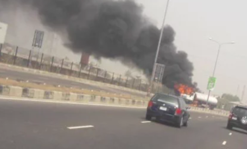 Petrol tanker catches fire on Lekki-Epe expressway