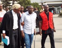 Ex-NIMASA DG shows up in court in crutch