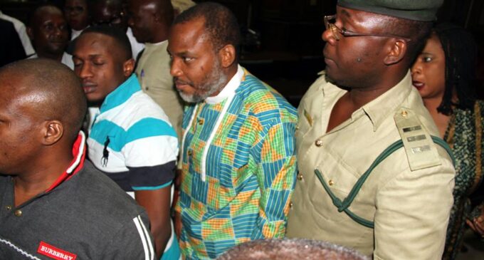 Like Metuh, Kanu brought to court in handcuff
