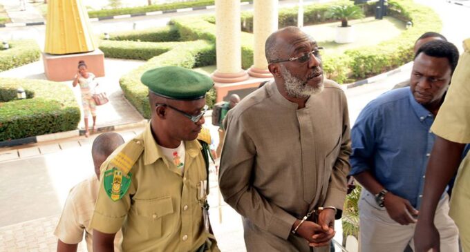 Metuh brought to court in handcuffs