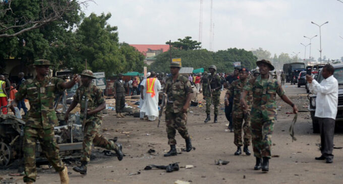 Soldiers ‘force’ suicide bomber to blow self up