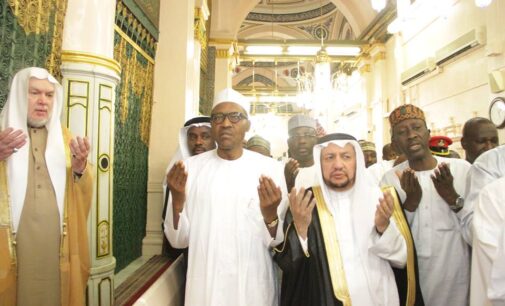 Buhari prays for Nigeria in Medina