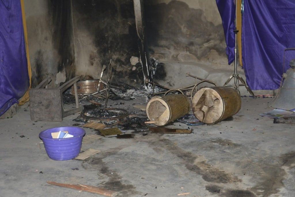 Drums, Lectern, destroyed in a Church at Agiliti