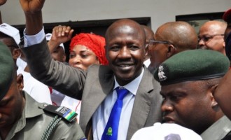 Magu at the barricade of Abuja pirates
