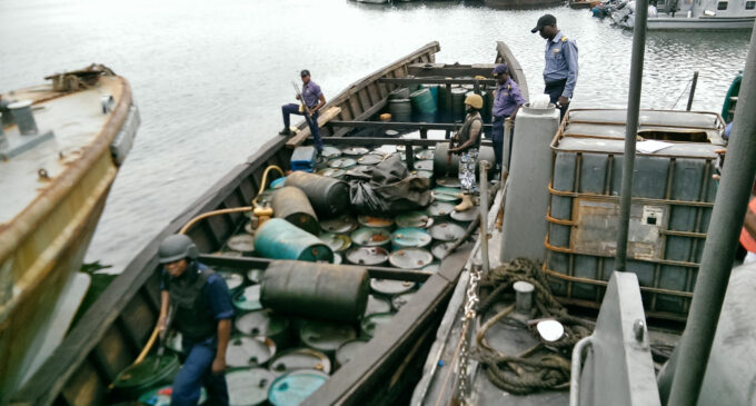 Navy: 15,775 litres of crude oil seized in Ondo