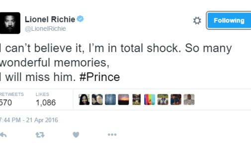 Lionel Richie, 50 Cent, Oprah lead Twitter tributes for Prince