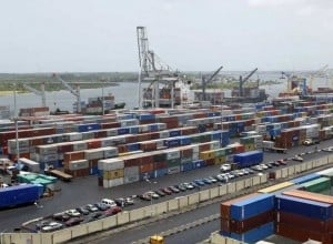 An elevated view of a Nigerian port