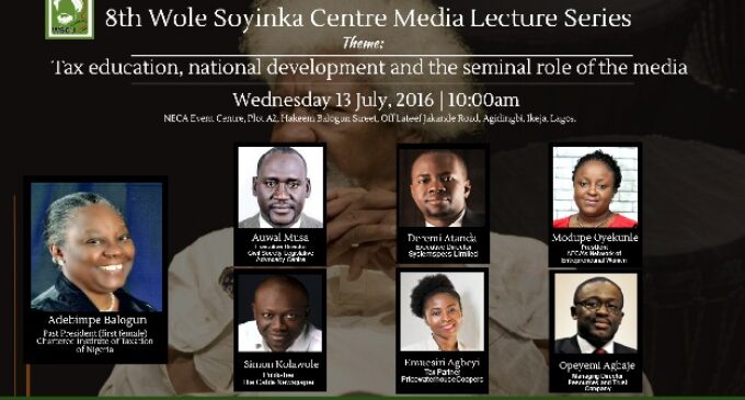 Wole Soyinka centre for investigative journalism holds lecture on taxation