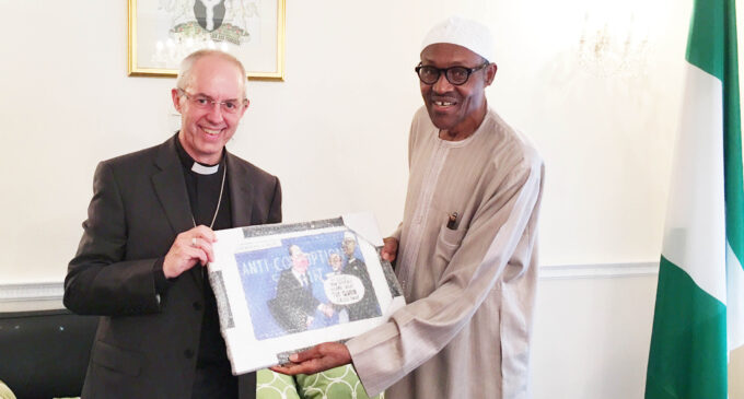 PHOTO: Buhari meets his ‘defender’ — the archbishop of Canterbury