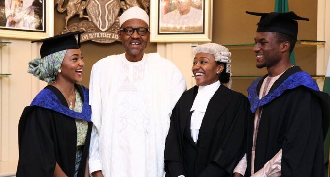 PROUD FATHER: Buhari celebrates his children’s graduation in Aso Rock