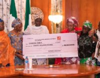 Buhari’s wife donates N30m cash to Chibok parents