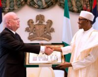 Buhari urges departing Entwistle to write a book on Nigeria